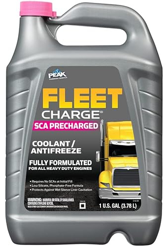 PEAK Fleet Charge SCA Precharged Concentrate Antifreeze and Coolant for All Heavy Duty Engine Cooling Systems, 1 Gal.