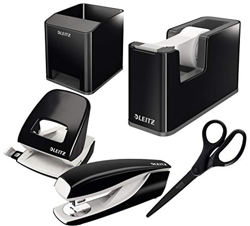 Leitz Wow Schreibtisch Accessoires (Schwarz, Komplett - Set)