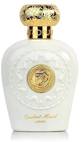 Parfüm Opulent Musk LATTAFA Eau de Parfum Hochwertige und lang anhaltende orientalische arabische Noten von 100 ml weißem Moschus, Safran und zarten Zitrusfrüchten + 1 Bakhoor AL-ZAHRA Kostenlos