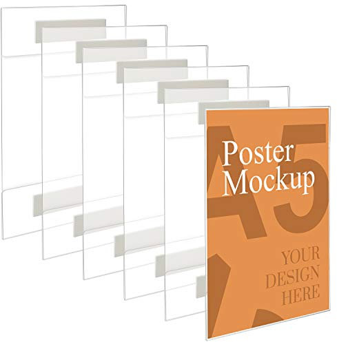 Kurtzy 6 Stk A5 Selbstklebende Sichttaschen - Prospekthüllen Selbstklebend für Wandanbringung – Klarsichthüllen Schutzhülle Sichthülle Glasklar Acryl mit Klebestreifen für Büro, Laden, Restaurant