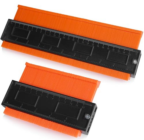 Premium Magic Shaper Contour Gauge for Perfect Cutting of Tiles, Laminate, Parquet and Much More - Reproduction Gauge Stencil Tool as Useful Gadgets for Men (Orange)