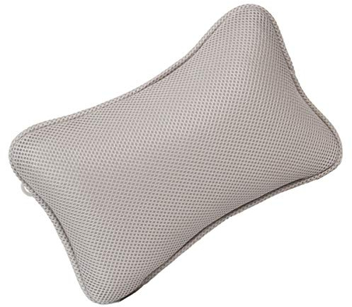 MILISTEN Bath Pillow Neck Shoulders Head Rest Cushion with Suction Cup Grey Home Spa Pillow for Bathtub Hot Tub