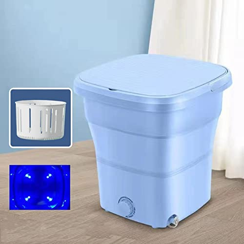 11L Portable Washing Machine, Bucket Semi-automatic Underwear Foldable Washer with Spin Dryer,Home Travel Self-Driving Tour,for Baby Clothes, Socks, Towels, Great for Travel, Apartment
