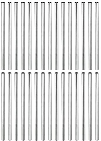 sourcing map 30 Stück Runde Kupplung Mutter M4x0.7mm Innengewinde 100mm Gewinde Rund Hülse Verbinder Stange Bolzen Rohrmutter Hardware Befestigung Silber