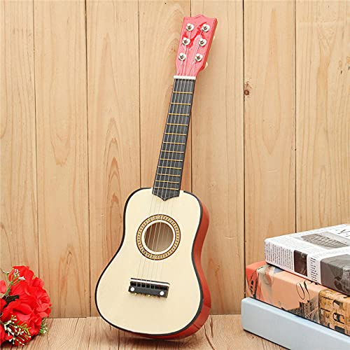 CAZARU 21-Zoll-Anfänger üben Akustikgitarren-Ukulele mit 6 Saiten und Zupfsaiten-Gitarreninstrument