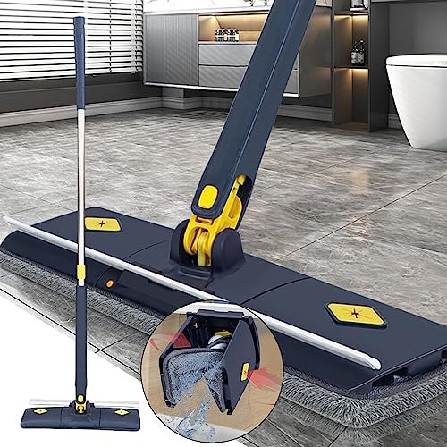 Trapeador Manos Libres, de Limpieza de Pisos con Trapeador, Escurrido Automático, Trapeador de Microfibra Manos Libres de 360 ​​​​Grados, Trapeador Multifunción for Madera Dura, Trapeador de Pisos de