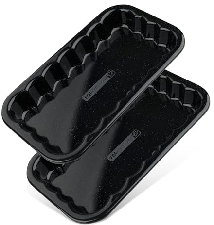 FM Professional 9912550 Lot de 2 petits plats à four, plat à four, plat de cuisson four, plat à barbecue, plat barbecue, accessoire barbecue, plat gril pour fromage, Acier émaillé, 21 x 12 cm | Cuisson précise en petit format, Lot de 2 pour recettes variées, Emaille résistante, 21 x 12 cm, Passe au lave vaisselle
