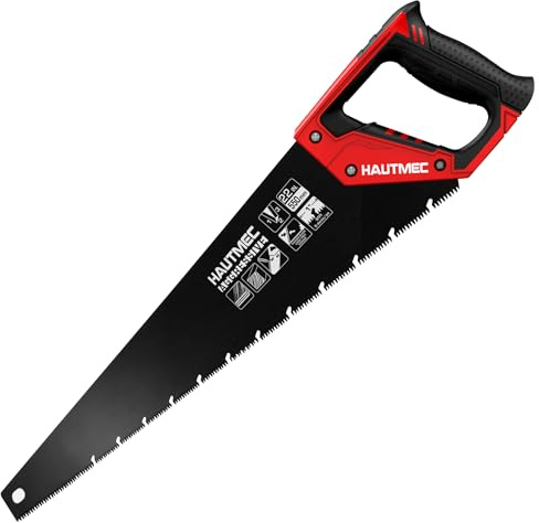 HAUTMEC Fuchsschwanz Säge 550mm (22), 9 TPI Handsäge Holz für Grobschnitt, Holzsäge mit Spanabfuhr-Design, Astsäge für Rundholz, Hand Saw für Zimmerer