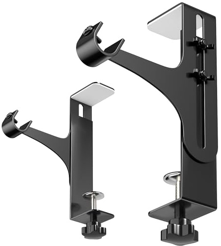 Lot de 2 supports tringle rideau sans percage - Pour coffre volet roulant 14–24 cm - Tringle Ø20–28 mm - Barre rideau métal réglable - Installation facile, stable et sans outil