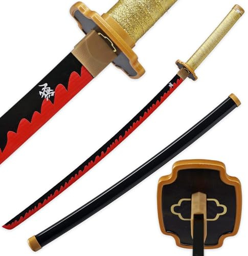 LQZJG Anime-svärd i bambu för cosplay, Tsugikuni Yoriichi, katana-svärd, 103 cm (40 tum)