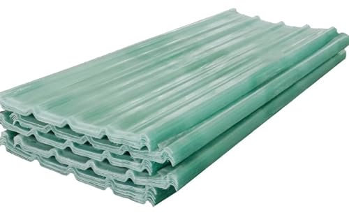 Wellplatten Dach Transparent, 1mm Polycarbonatplatten Gewächshaus Platten, Wetterfeste Platten Außen Dachplatten, Frp-tageslichtplatten für Gewächshaus Balkon Dachplatten(13Pcs,0.9x1.7m/35x67in)