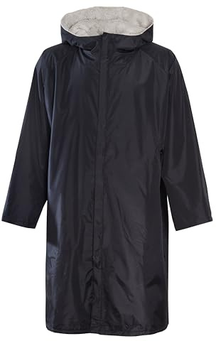 Heatwave Unisex Outdoor-Bademantel, langärmelig, winddicht und wasserdicht, Kapuzenmantel für Strand, Wildschwimmen, Surfen, Übergröße, schnell trocknend