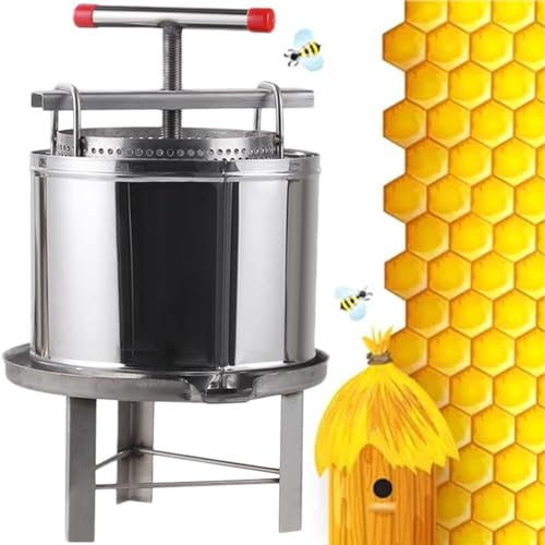 Honigpresse Sieb Traubenpresse Presse 10L Edelstahl Obst Wein manuelle Presse Mühle Traubenbrecher Obst Weinherstellung gepresste Trauben