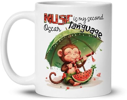 Drinking Cup Musical White Mug with Handle Modern Coffee Mug Personalized Stoneware Coffee Mug for Beer Office 330Ml