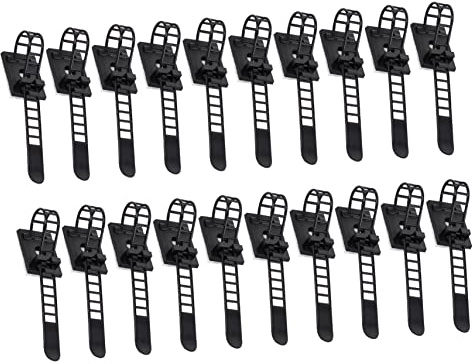 Hoement 50pcs Self-Adhesive Cable Clips Cable Organizer Holder for Wire Management Adjustable for Desk