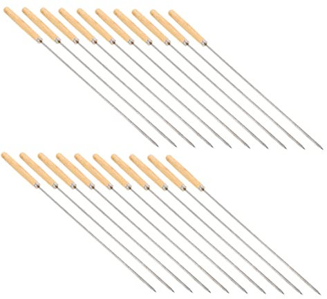 CIMAXIC 20 Pièces de Kebab d'acier inoxydable support à brochettes shawarma couvercle planches brochettes pour barbecue brochette barbecue de barbecue brochette à griller bois