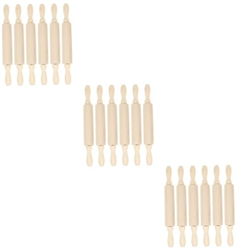 Cabilock 3 Set Mini Mattarello Spillo Bacheca Di Sughero Rack Chiaro Puntine Cremagliera Taglierina Increspata Giocare Mattarello Da Cucina Da Forno Di Legno 6 Pezzi * 3