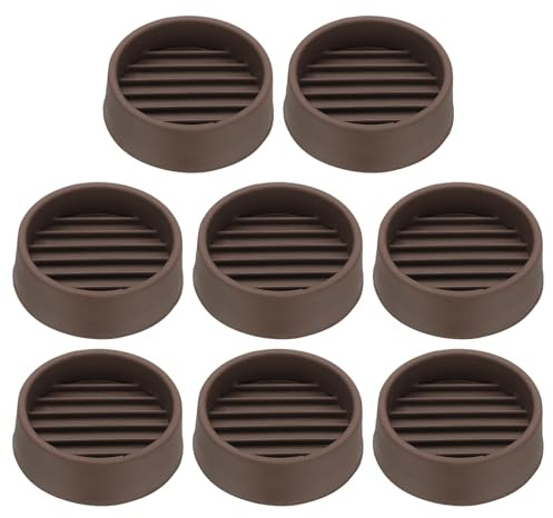 sourcing map 1.5 Non Slip Furniture Coasters, 8pcs Round Rubber Furniture Pads Caster Cups Furniture Feet Floor Protectors Bed Stopper for Hardwood Floors Table Sofa, Brown
