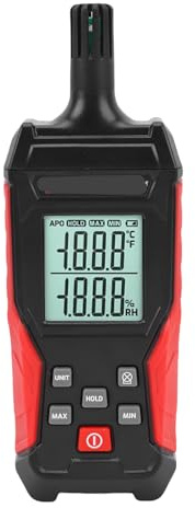 banapoy Misuratore di umidità di Temperatura, Monitoraggio Igrometro Termometro Digitale Ad Alta Precisione con Mantenimento dei Dati, Min/max, per Esterno per Interni Aria