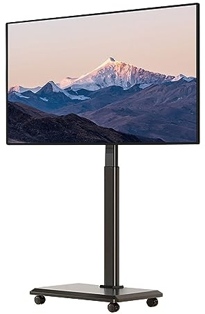 Tv Stand Mobile Wheeled Mobile TV Cart for 26-65 Inch Flat/curved Screen TVs - Height Adjustable Movable Tv Stand, Holds Up To 88 Lbs - Maximum VESA 600x400mm (No trays)