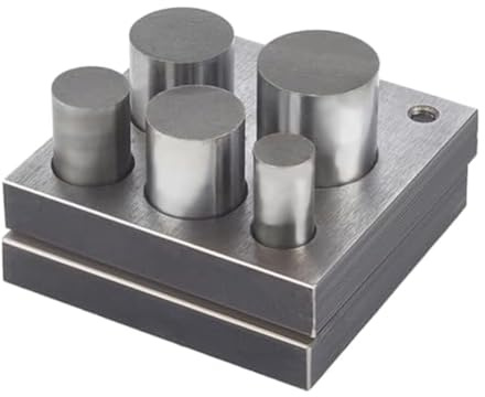 NONDK Cortador de Disco 5 Piezas con 5 TamañOs de PunzóN Redondo 1/2 Pulgada 5/8 Pulgada 3/4 Pulgada 7/8 Pulgada 1 Pulgada Cortador Disco Circular Redondo para FabricacióN Joyas de Metal