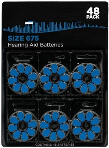 Kiirkland Signaature Size 675 Zinc Air 1.45V Hearing Aid Batteries (48 Batteries) | NAEM