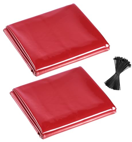 VEVOR Rideau de Soudage Lot de 2 Écran de Soudage Vinyle Ignifuge 1,74 x 2,34 m Écran de Protection Soudure Portable avec Protection UV 6 Niveaux, Trous de Suspension, pour Atelier, Industrie, Rouge