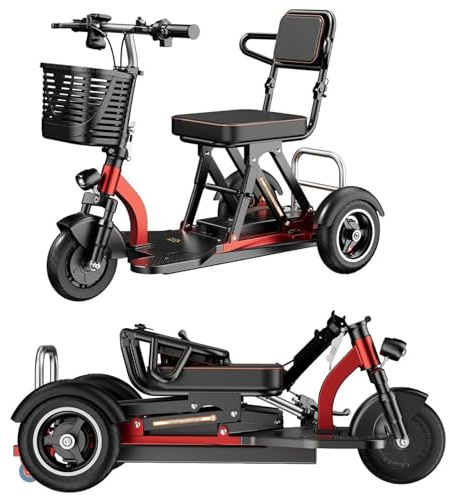 Portable Mobility Scooter for Adults,Foldable Lightweight 3-Wheel Mobility Scooter,Electric Mobility Aid Up to 45KM Range,Ideal for Elderly & Disabled Indoor and Outdoor Use