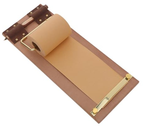 Mikikit Vintage Memoboard mit Wandhalterung für Notizrolle und Holzstift Rustikaler Papierrollenspender für Küche und Büro