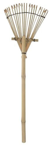 WATIIFUFU Râteau à Main en Bambou Tressé 18×53,5 Cm, Mini Râteau de Jardin Zen 20 Dents Espacées, Outil Décoratif et Fonctionnel pour Bac à Sable, Dessin et Aménagement Paysager Zen