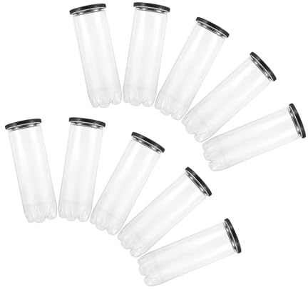 HOODANCOS 10 St Transparent PVC Tennisbollrör Bärbar Tennisbollshållare med Dammtäta Lock Lätt och Hållbar Förvaring för Träning Match och Användning