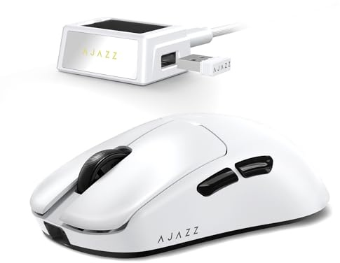 ZIYOU LANG x AJAZZ AJ159V2MC Souris Gaming sans Fil, 2 Batteries Amovibles | Souris Gaming Superlégère 54g Tri-Mode Rechargeable pour PC/Laptop/Mac, PAW3311 24000 DPI Précision, 1000Hz, Grips Noir