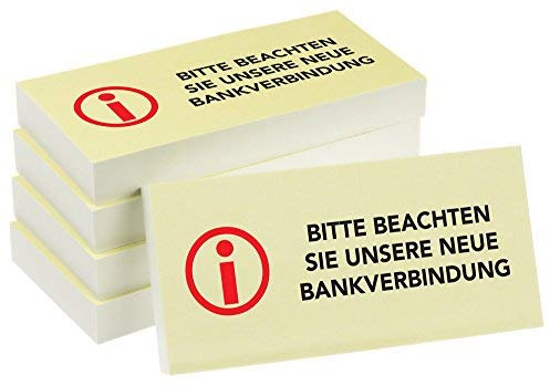 PRICARO Haftnotizen Neue Bankverbindung, 100 Blatt, 5 Stück