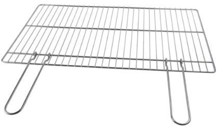 GRIGLIA BBQ IN FILO DI FERRO CROMATO 40 X 50 CM C/MANICI PIEGHEVOLI
