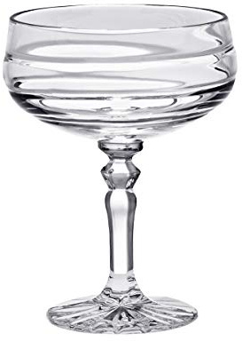 Champagnerschale Sektglas Kelch geschliffen klares Kristallglas 140 ml
