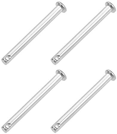 sourcing map 4 Stück Steckbolzen Splintstift Flachekopf Einloch Gabelkopfstifte Gelenkstift 5mm x 50mm aus Edelstahl 304