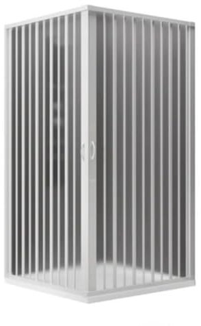 Cabine de douche à plafond, cabine de douche en PVC, plisse, 2 côtés, 80 x 80 cm