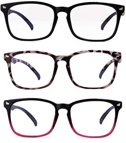 ADEWU Blaulichtfilter Brille Ohne Stärke Retro Quadratische Fake Brille für Damen und Herren Deko Nerd Brillenfassung