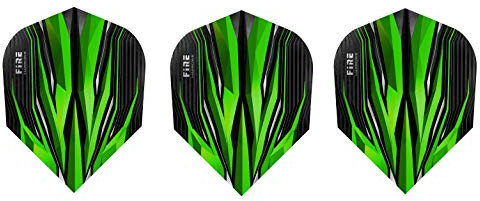 Harrows Fire Dart-Flights, Standard, 5 Sets (15 Flights), Grün