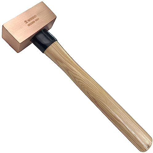 WEDO Kupferhammer,Schlosser-Hammer mit Holzgriff,3000g Kupfer Fäustel,Länge 700mm,Trockenbauhammer,Stemmhammer,Abbruchhammer,Robuster Stiel,langlebig,Korrosionsschutz Vorschlaghammer
