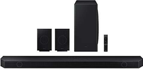 Samsung 540 W 9.1.4ch (HW-Q930B/XL) Q-Symphony Soundbar Wireless Subwoofer, Top/Centre/Side Firing Speakers, Wide Range Tweeter, Wireless Rear Speaker, Dolby Atmos, Built-in Alexa, AirPlay2, Wi-Fi