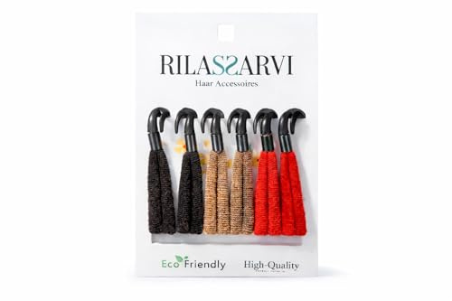 Elastische Haargummis Haarstyling Pferdeschwanz Halter mit Haken, Frauen Haarschnur Haarschmuck, für Damen und Herren - 6 Stück