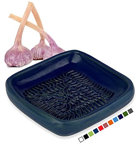 Finlandia ANCKERAMIC® - Rallador de cerámica como rallador de nuez moscada, rallador de ajos, rallador de jengibre, fabricado en Finlandia (azul vaquero)