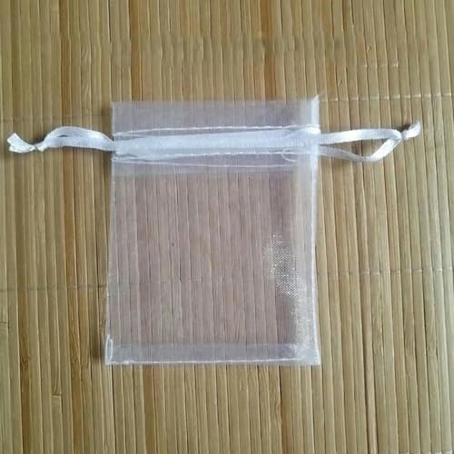 VeGiq 100 Stück/Lot weiße Kordelzug-Organzabeutel und kleine Beutel, Schmuckverpackungsbeutel, Weihnachtsverpackung, Geschenktüten, 30 x 40 cm, 100 Stück