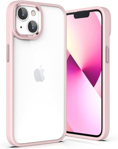 ULAK for iPhone 13 Case Clear, [Anti-Yellow] Heavy Duty Protection Transparent Shockproof Rugged Cover Soft TPU Hard Bumper Safe Grip Protective Light Cover for iPhone 13 6.1 - Pink | Heavy Duty Protection Transparent Shockproof Rugged Cover Soft TPU Hard Bumper Safe Grip Protective Phone Cover