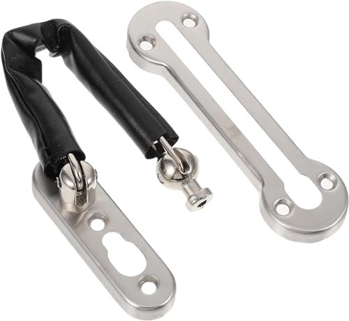 Chain Door Lock,Door Chain Internal Door Lock, Door Bolt Metal Hook and Eye Lock Padlock Sliding Chain Lock Door Hasp Heavy Duty Lock Swing Bar Lock Locking(Silver)