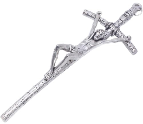 Glixoft Wand-kruzifix-dekor, Kreuz, Wandbehang, Silberne Jesus-skulptur, Religiöse Kirchendekoration Für Thanksgiving, Weihnachten