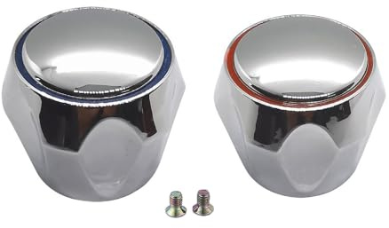 PMTFUMY 2Pcs Replacement Cold & Hot Tap Top Head Covers Bathroom Kitchen Sink Faucet Cover Handle for Basin/Bath and Kitchen Sink Taps, Tap Parts, Handles