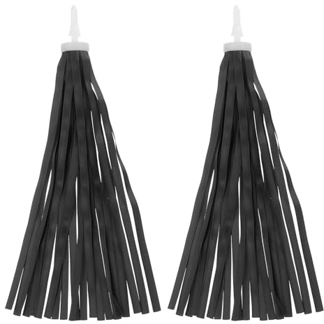 PATIKIL Fahrrad-Streamer, Bunte Rollerlenker-Bommelgriffe Bandzubehör Dekorationen für Mädchenfahrrad Dreiradgriffe, Schwarz