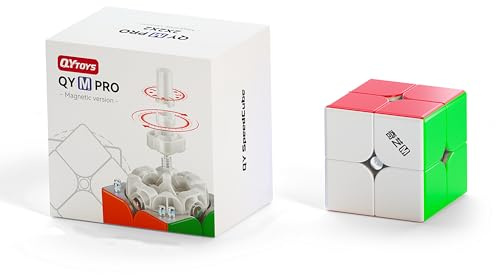 XMDCuber QY Toys M Pro Magnetic 2x2 Magic Cube 51 mm, Speed Cube 2x2x2 Magnetic Puzzle Stickerless, 2x2 Speed Cube